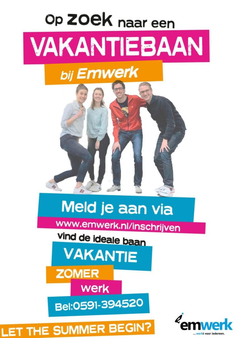 Emwerk UItzendbureau Emmen Vacatures | Vakantiewerk | Scholieren